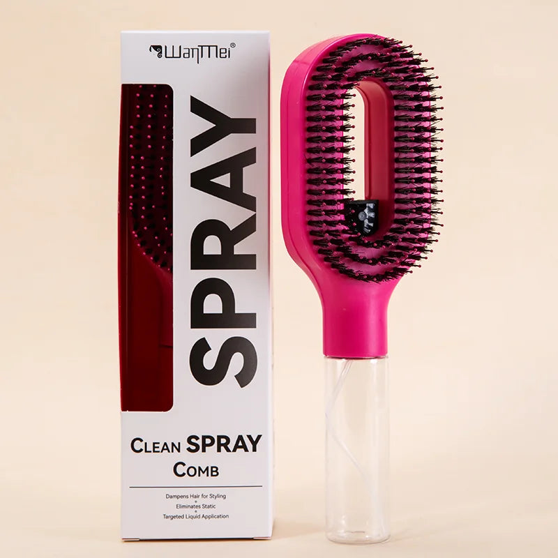 2-in-1 Travel Spray Hair Brush, Detangle, Refresh & Hydrate Your Hair Anywhere
