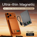 10000mAh 3-in-1 Magnetic Power Bank, 20W Wireless Fast Charging with Smart TFT Display for iPhone 12–17 & Apple Watch