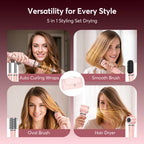 5-in-1 Hair Styler with Travel Bag Your Salon Routine for Perfect Hair Style Wherever You Go!