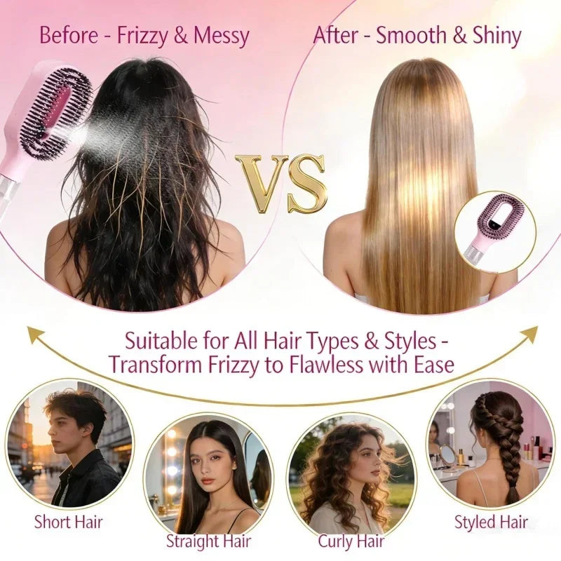 2-in-1 Travel Spray Hair Brush, Detangle, Refresh & Hydrate Your Hair Anywhere