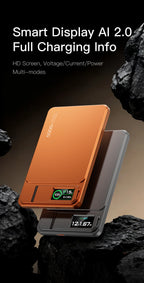 10000mAh 3-in-1 Magnetic Power Bank, 20W Wireless Fast Charging with Smart TFT Display for iPhone 12–17 & Apple Watch