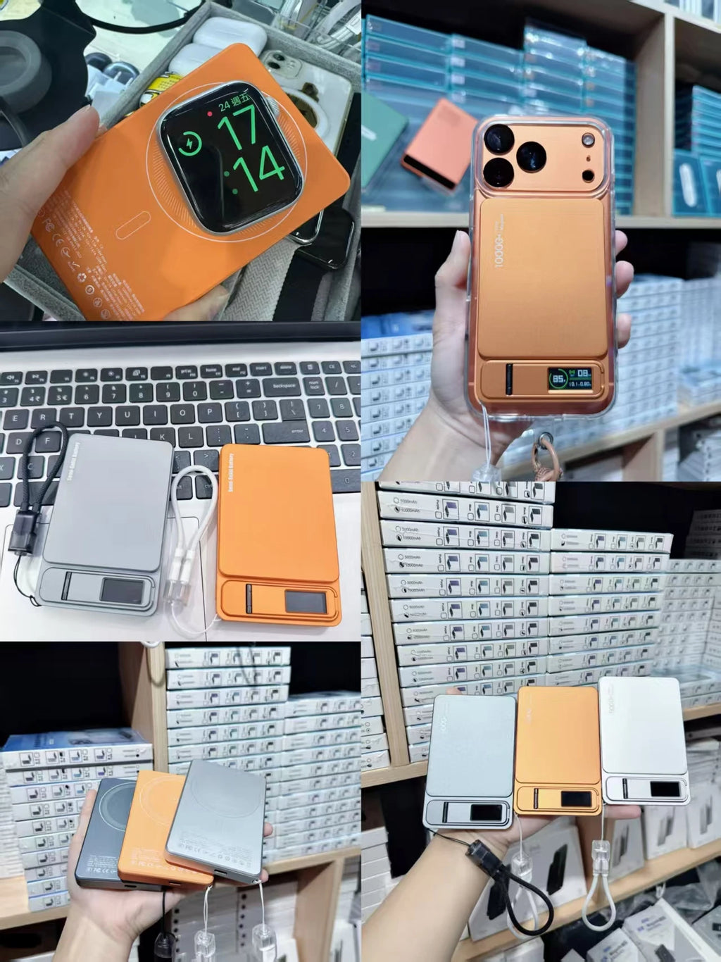 10000mAh 3-in-1 Magnetic Power Bank, 20W Wireless Fast Charging with Smart TFT Display for iPhone 12–17 & Apple Watch