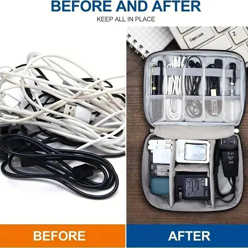 Travel Cable Organizer Bag, Keep Every Cable & Charger Organized Wherever You Go