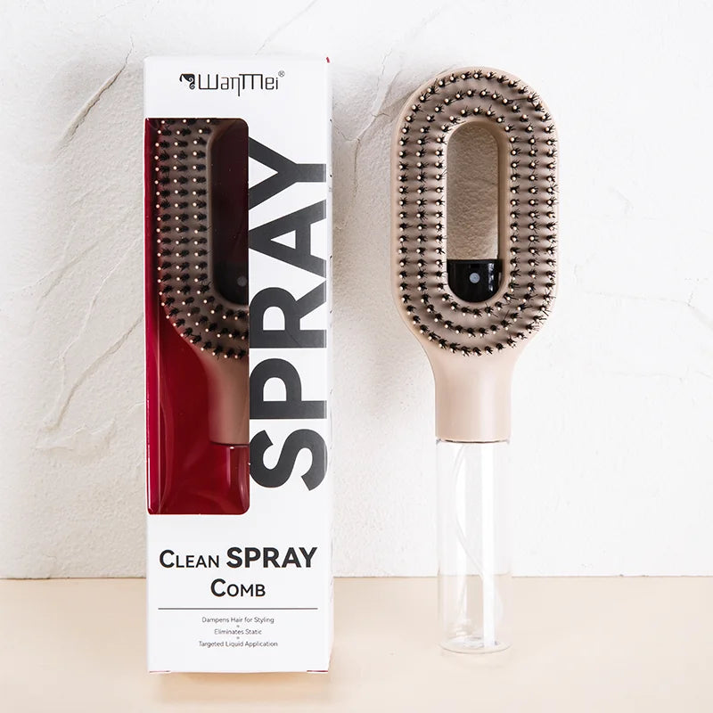 2-in-1 Travel Spray Hair Brush, Detangle, Refresh & Hydrate Your Hair Anywhere