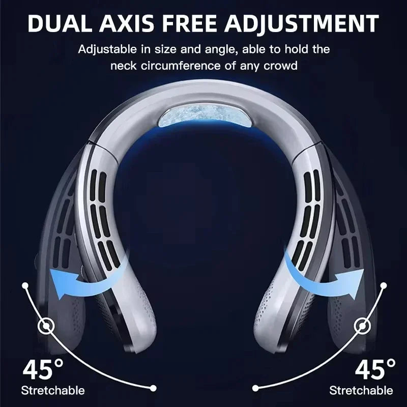 Lenovo 8000mah Hanging Neck Fan Portable Bladeless USB Rechargeable for Stress Free, Summer Travel Stay Cool, Feel Calm