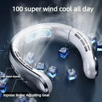 Lenovo 8000mah Hanging Neck Fan Portable Bladeless USB Rechargeable for Stress Free, Summer Travel Stay Cool, Feel Calm