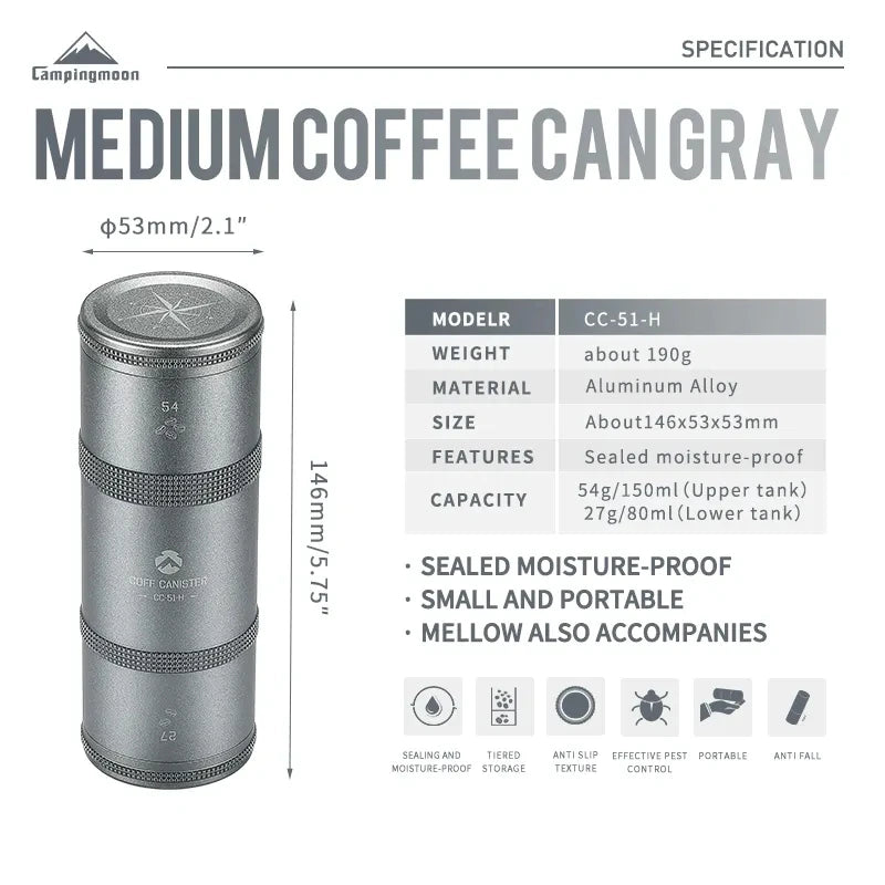 Premium Travel Coffee Canister, Take the Taste of Home Wherever Your Journey Leads.