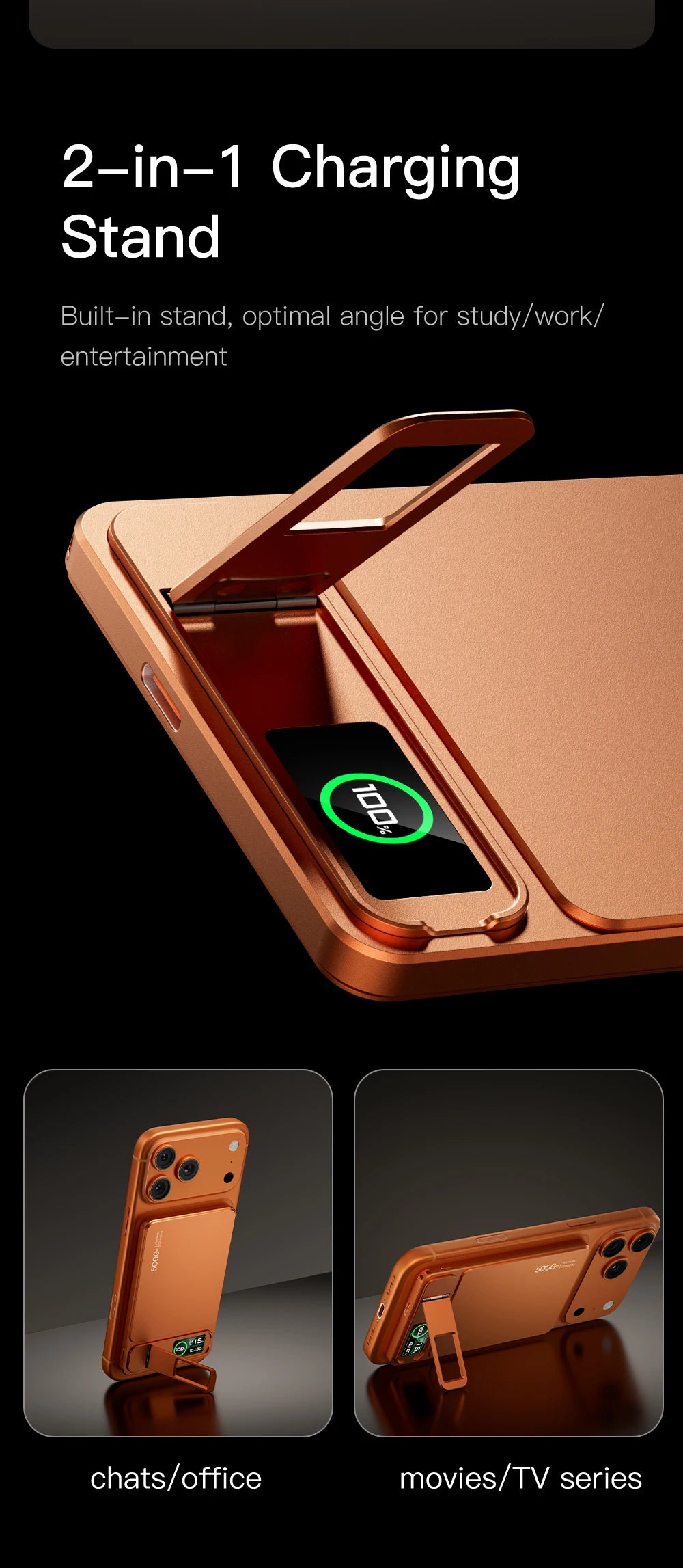 10000mAh 3-in-1 Magnetic Power Bank, 20W Wireless Fast Charging with Smart TFT Display for iPhone 12–17 & Apple Watch