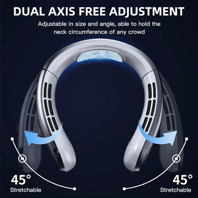 Lenovo 8000mah Hanging Neck Fan Portable Bladeless USB Rechargeable for Stress Free, Summer Travel Stay Cool, Feel Calm