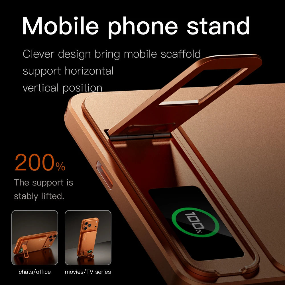10000mAh 3-in-1 Magnetic Power Bank, 20W Wireless Fast Charging with Smart TFT Display for iPhone 12–17 & Apple Watch