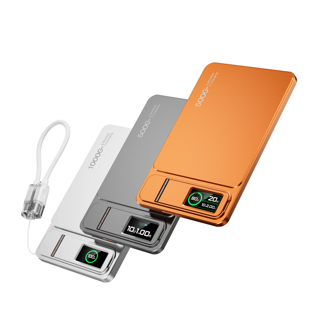 10000mAh 3-in-1 Magnetic Power Bank, 20W Wireless Fast Charging with Smart TFT Display for iPhone 12–17 & Apple Watch