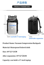 17-Inch Travel Backpack, Pack More, Travel Lighter with Expandable Vacuum Compression