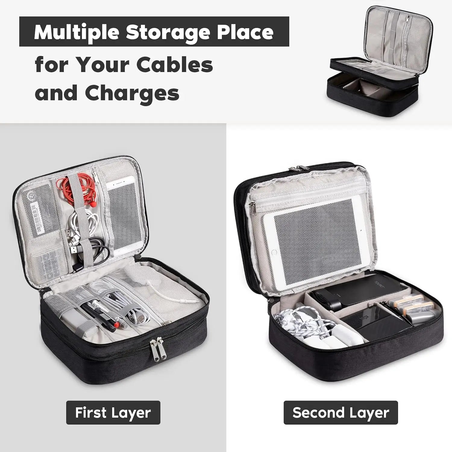 Travel Cable Organizer Bag, Keep Every Cable & Charger Organized Wherever You Go