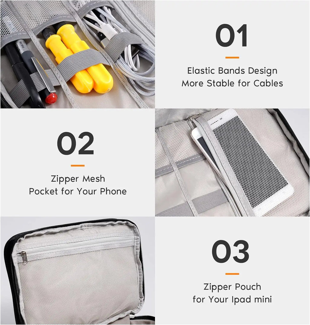 Travel Cable Organizer Bag, Keep Every Cable & Charger Organized Wherever You Go