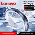 Lenovo 8000mah Hanging Neck Fan Portable Bladeless USB Rechargeable for Stress Free, Summer Travel Stay Cool, Feel Calm