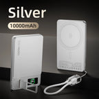 10000mAh 3-in-1 Magnetic Power Bank, 20W Wireless Fast Charging with Smart TFT Display for iPhone 12–17 & Apple Watch