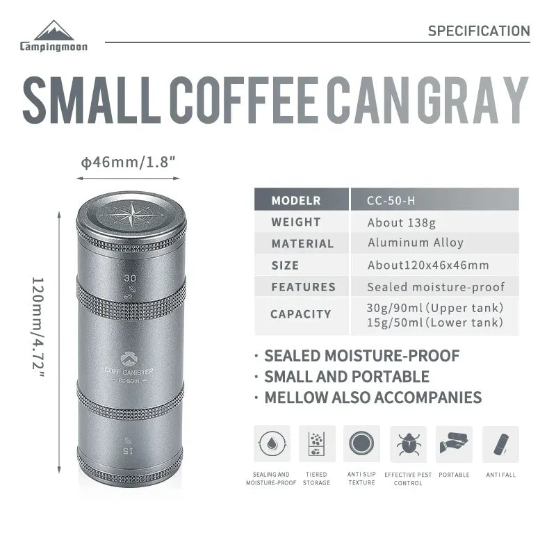 Premium Travel Coffee Canister, Take the Taste of Home Wherever Your Journey Leads.