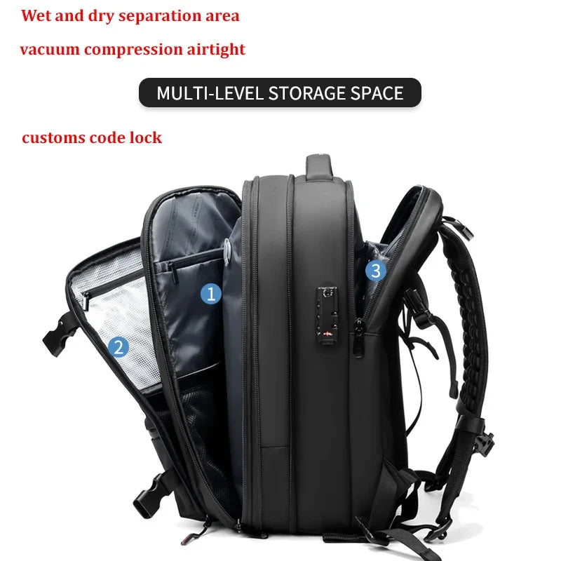 17-Inch Travel Backpack, Pack More, Travel Lighter with Expandable Vacuum Compression
