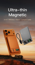 10000mAh 3-in-1 Magnetic Power Bank, 20W Wireless Fast Charging with Smart TFT Display for iPhone 12–17 & Apple Watch